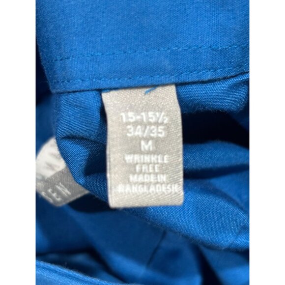 Van Heusen Mens Fitted Wrinkle-Free Blue Dress Shirt 15-15 1/2 M - Picture 5 of 10